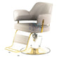 Gray hairdressing chair with gold base