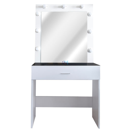 Espejo tocador blanco con luz LED