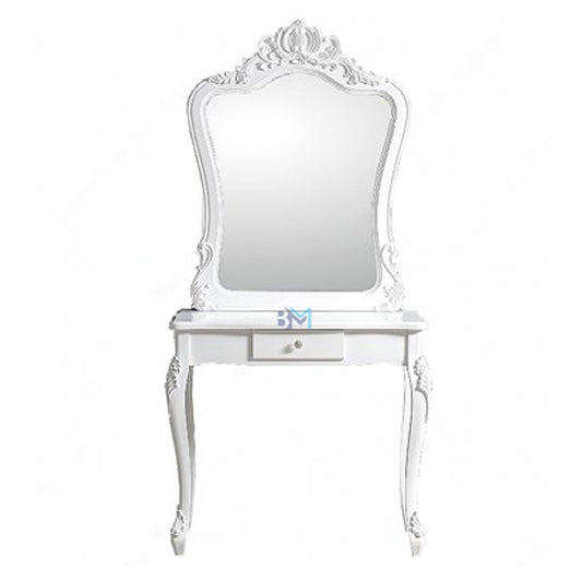 Vanity mirror with classic white design 