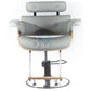 Gray and wood barber chair